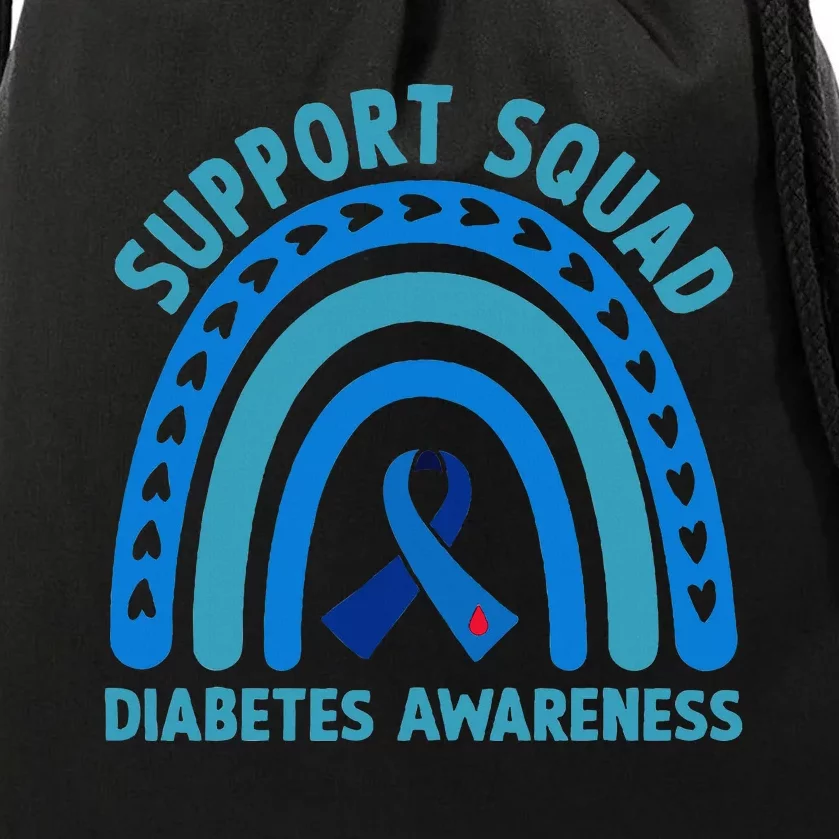 Blue Support Squad Diabetes Awareness Drawstring Bag