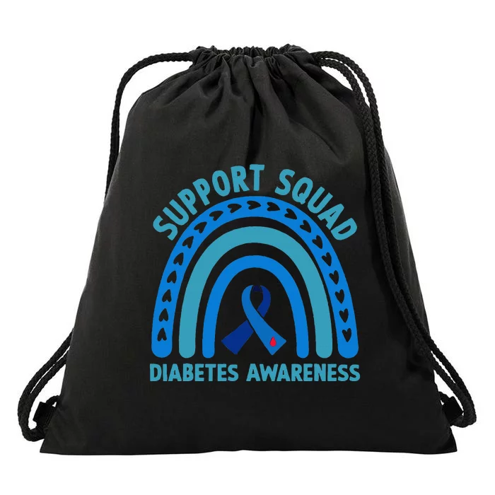 Blue Support Squad Diabetes Awareness Drawstring Bag