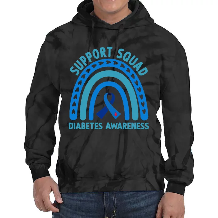 Blue Support Squad Diabetes Awareness Tie Dye Hoodie