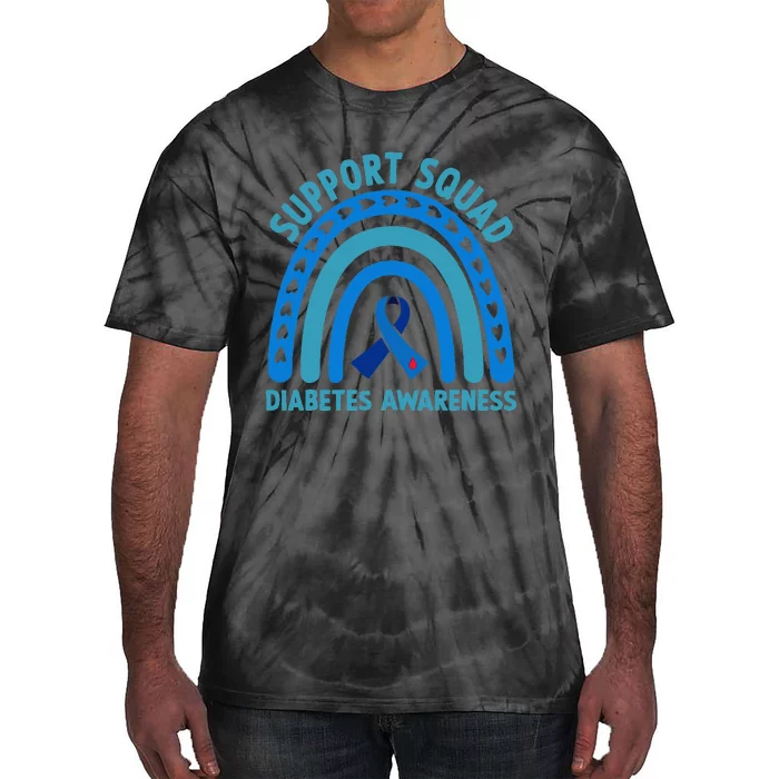 Blue Support Squad Diabetes Awareness Tie-Dye T-Shirt