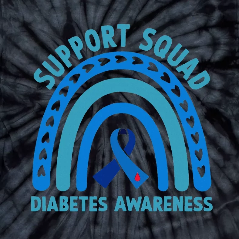 Blue Support Squad Diabetes Awareness Tie-Dye T-Shirt