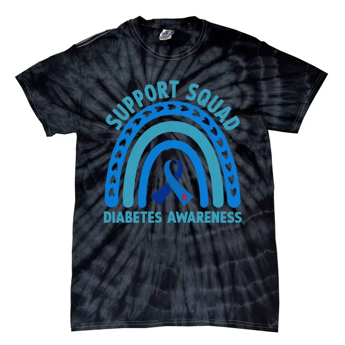 Blue Support Squad Diabetes Awareness Tie-Dye T-Shirt