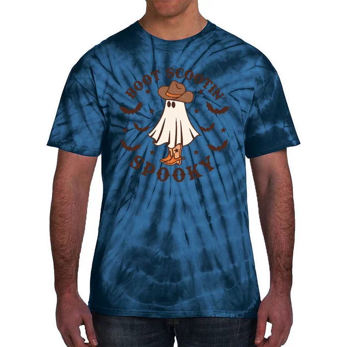 Boot Scootin Spooky Halloween Cowboy Ghost Tie-Dye T-Shirt