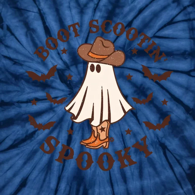 Boot Scootin Spooky Halloween Cowboy Ghost Tie-Dye T-Shirt