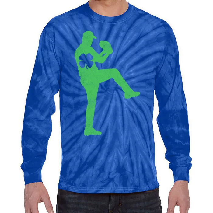 Baseball Shamrock St Patrick's Day Gift Irish Saint Paddy's Gift Tie-Dye Long Sleeve Shirt