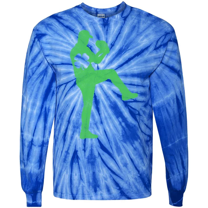 Baseball Shamrock St Patrick's Day Gift Irish Saint Paddy's Gift Tie-Dye Long Sleeve Shirt