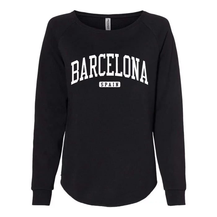 Barcelona Spain Spain College University Style Womens California Wash Sweatshirt