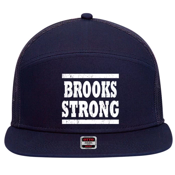 Brooks Strong Squad Family Reunion Last Name Team Custom Gift 7 Panel Mesh Trucker Snapback Hat