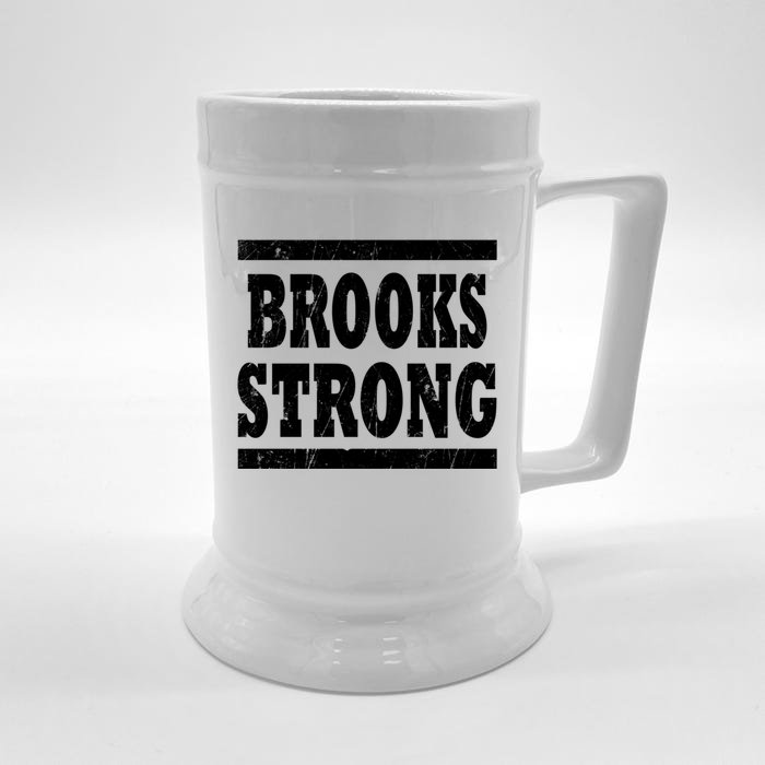 Brooks Strong Squad Family Reunion Last Name Team Custom Gift Front & Back Beer Stein