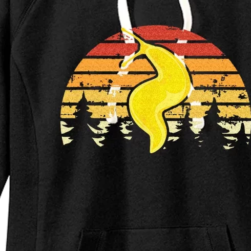 Banana Slug – Spotted Banana Slug Species Climbing Slug Women's Fleece Hoodie