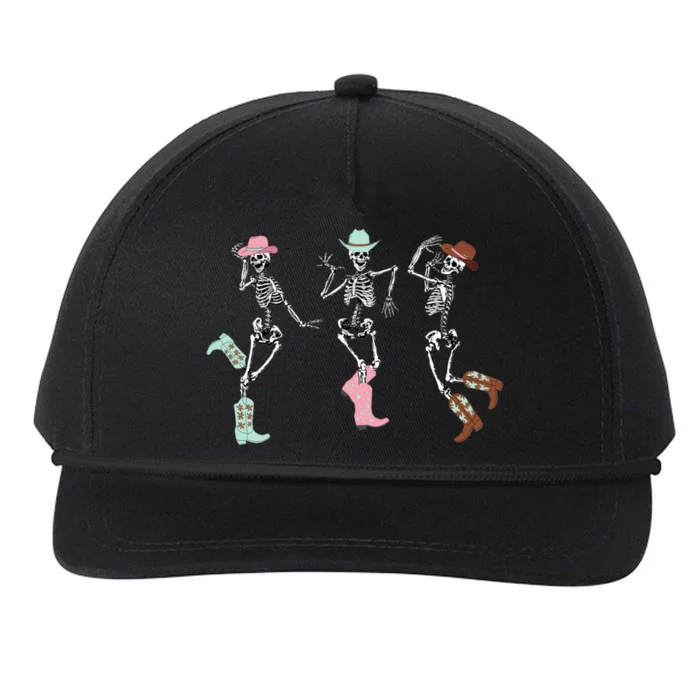 Boot Scootin Skeleton Dancing Halloween Cow Western Meaningful Gift Snapback Five-Panel Rope Hat