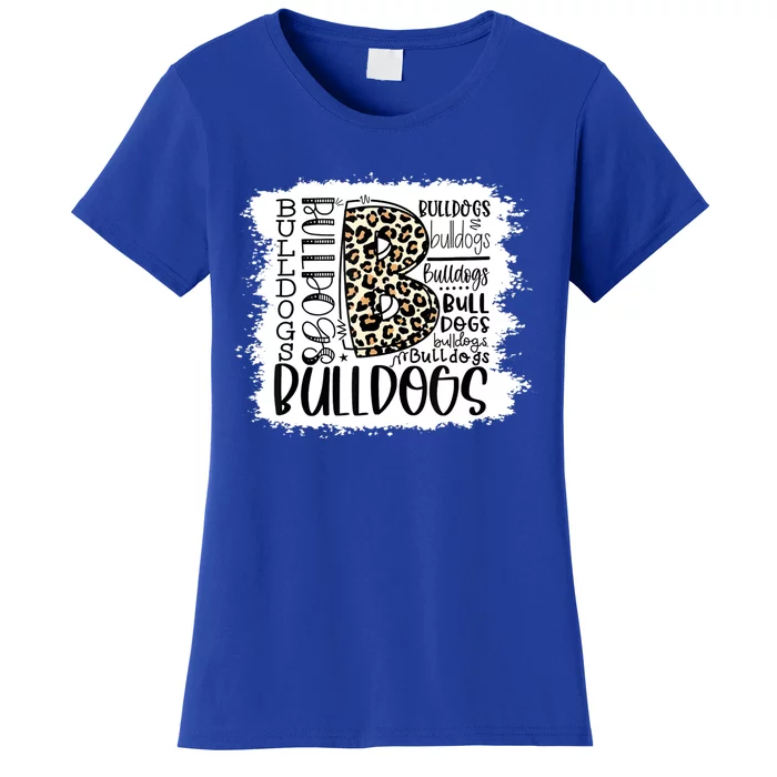 Bulldogs School Sports Fan Team Spirit Mascot Gift Bleach Women's T-Shirt