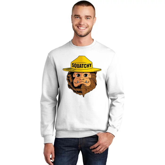 Bigfoot Squatchy Sasquatch Camping Hiking Retro Vintage Sweatshirt