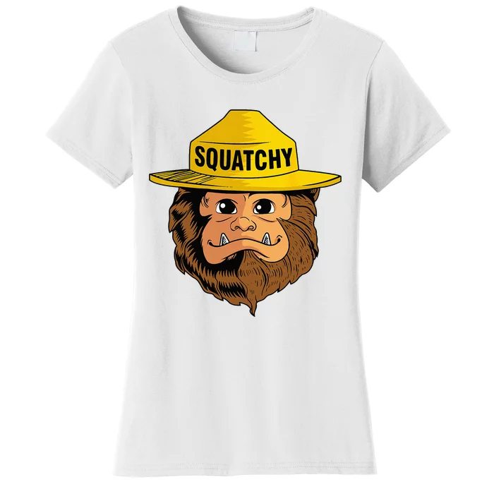 Bigfoot Squatchy Sasquatch Camping Hiking Retro Vintage Women's T-Shirt