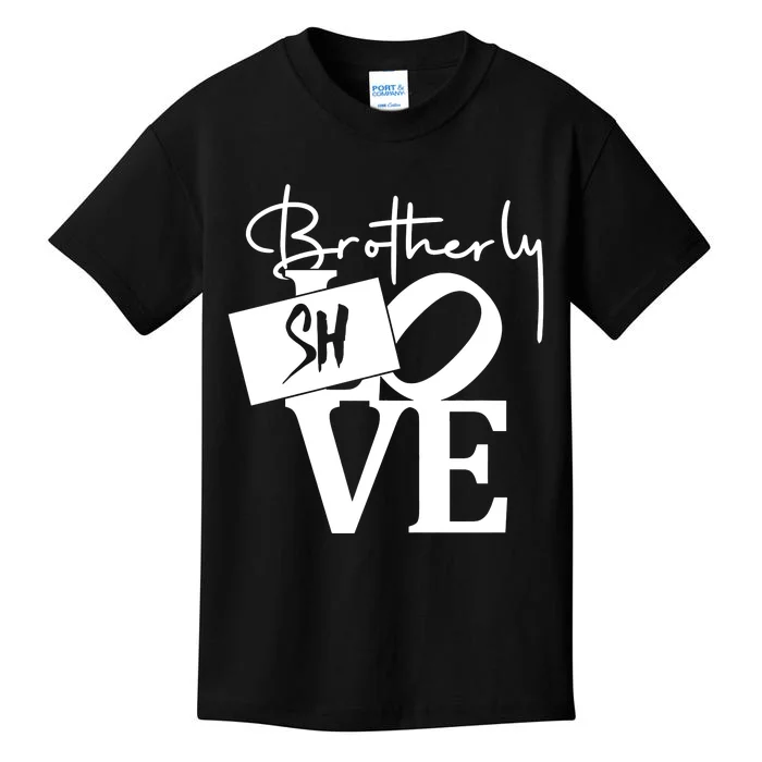 Brotherly Shove Sign Kids T-Shirt