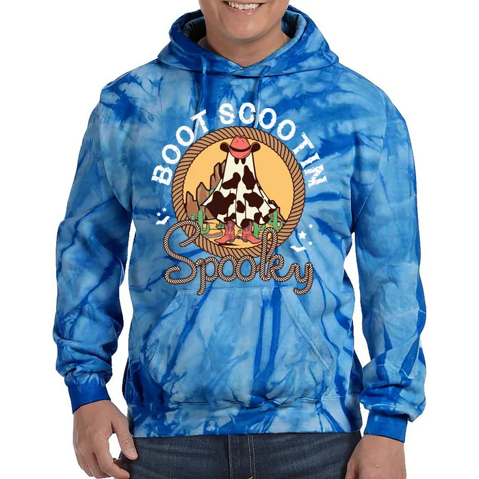 Boot Scootin Spooky Western Halloween Ghost Spooky Season Tie Dye Hoodie