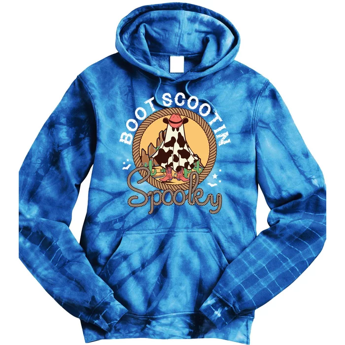 Boot Scootin Spooky Western Halloween Ghost Spooky Season Tie Dye Hoodie