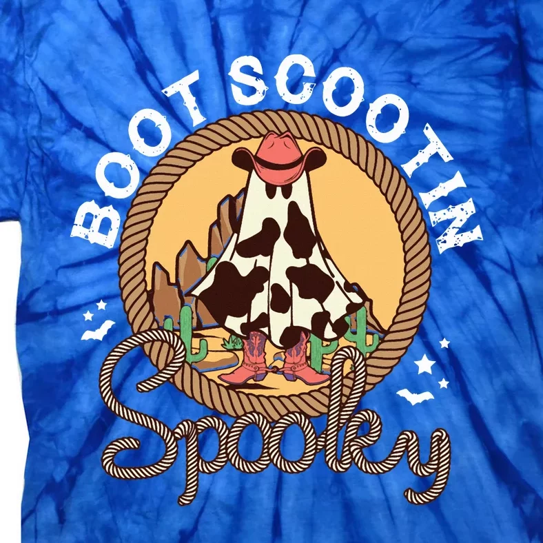 Boot Scootin Spooky Western Halloween Ghost Spooky Season Tie-Dye T-Shirt