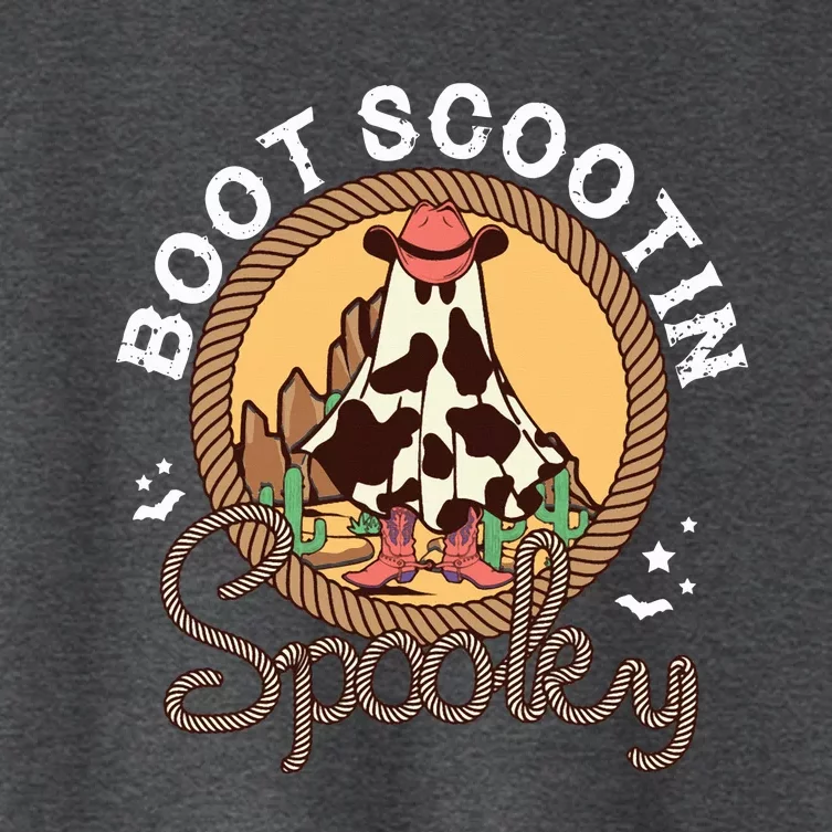 Boot Scootin Spooky Western Halloween Ghost Spooky Season Women's Crop Top Tee