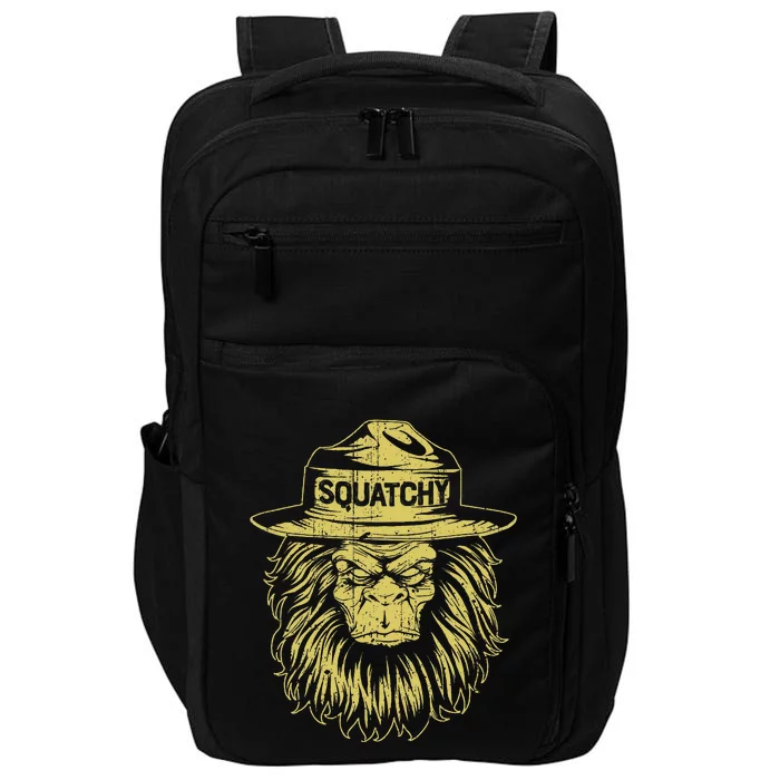 Bigfoot Squatchy Sasquatch Hat Smokey Retro VintageBear Impact Tech Backpack