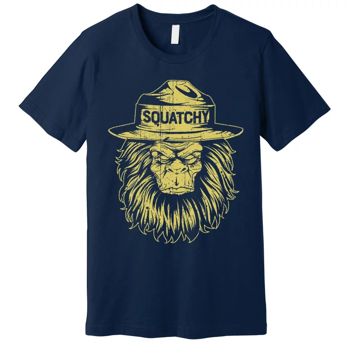 Bigfoot Squatchy Sasquatch Hat Smokey Retro VintageBear Premium T-Shirt