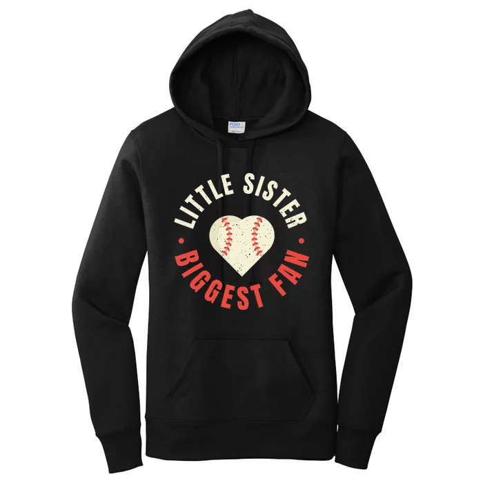 Baseball Sister 's Little Sister Biggest Fan Tee Ball Women's Pullover Hoodie