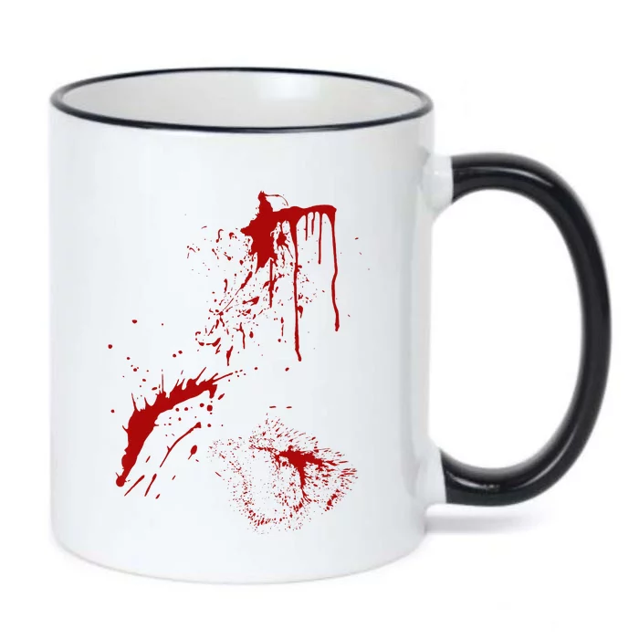 Blood Splatter Spatter Fake Bloody Halloween Zombie Victim Black Color Changing Mug