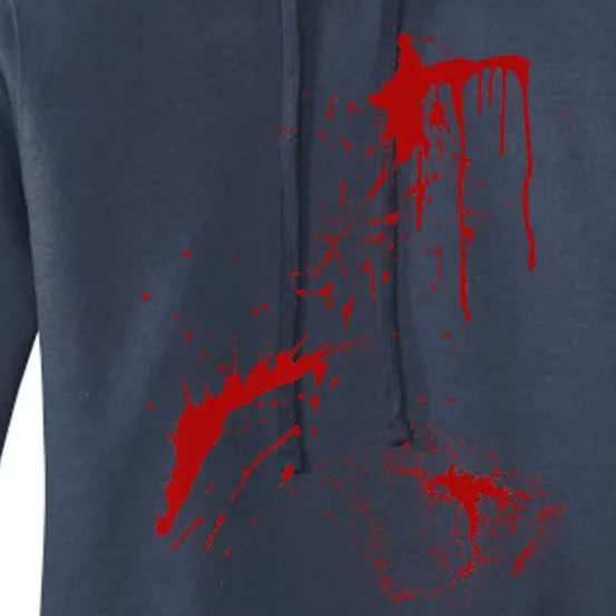 Blood Splatter Spatter Fake Bloody Halloween Zombie Victim Women's Pullover Hoodie