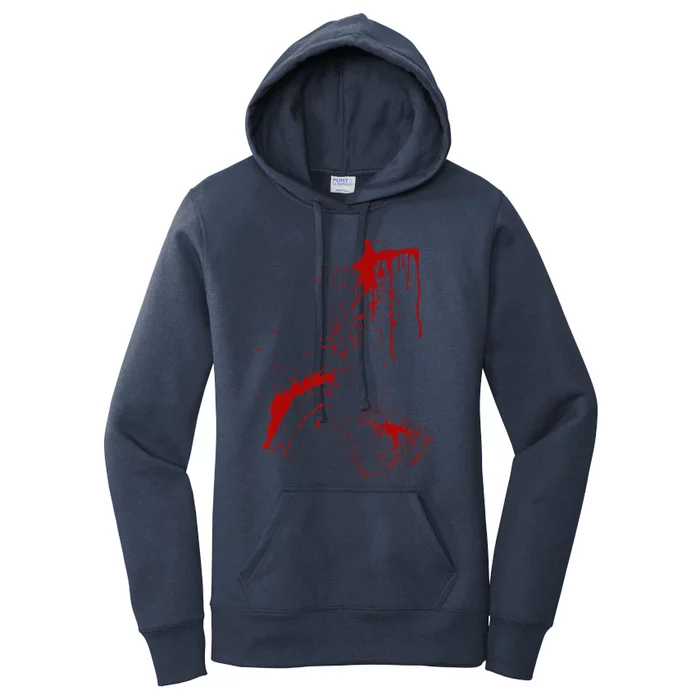 Blood Splatter Spatter Fake Bloody Halloween Zombie Victim Women's Pullover Hoodie