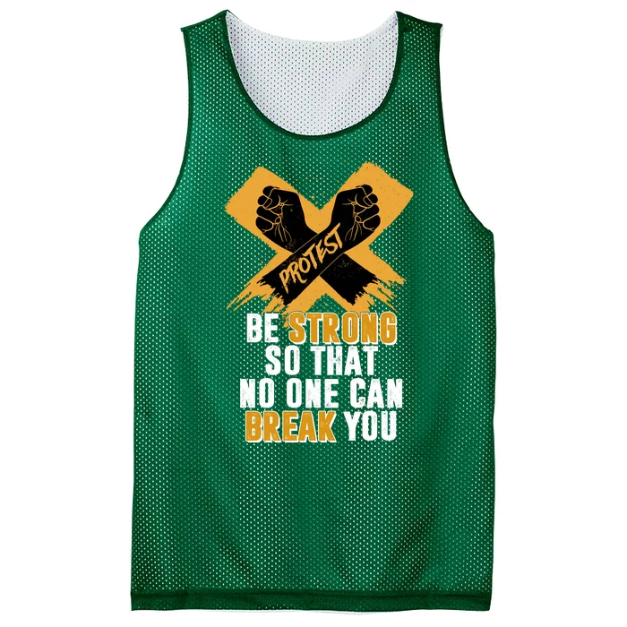 Be Strong So That No One Can Break You Mesh Reversible Basketball Jersey Tank