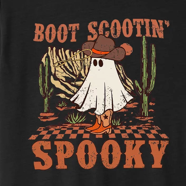 Boot Scootin Spooky Western Halloween Ghost Spooky Season ChromaSoft Performance T-Shirt