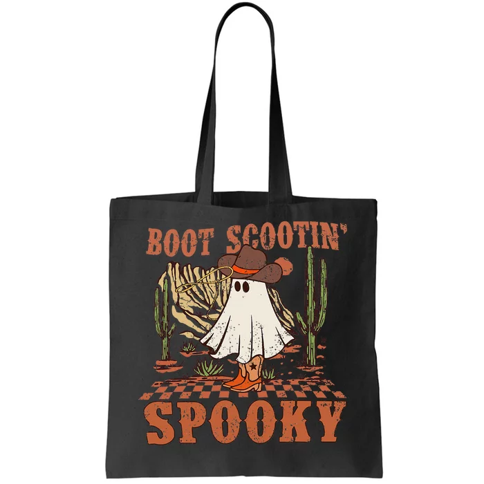 Boot Scootin Spooky Western Halloween Ghost Spooky Season Tote Bag