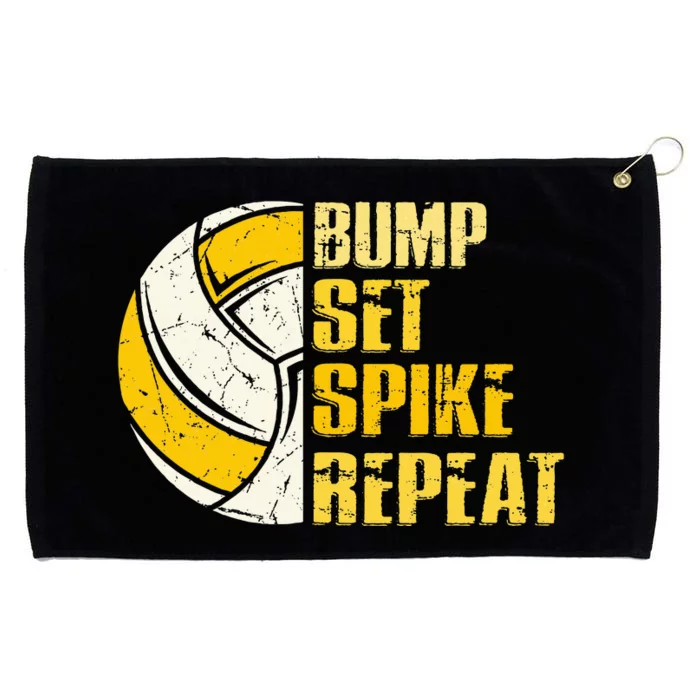 Bump Set Spike Repeat Volleyball Funny Grommeted Golf Towel