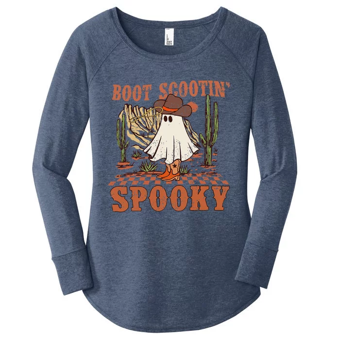 Boot Scootin Spooky Western Halloween Ghost Spooky Season Women's Perfect Tri Tunic Long Sleeve Shirt