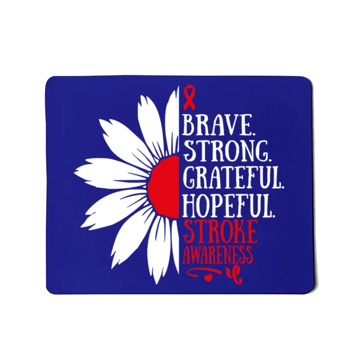 Brave Strong Stroke Awareness Month Red Ribbon Floral Great Gift Mousepad