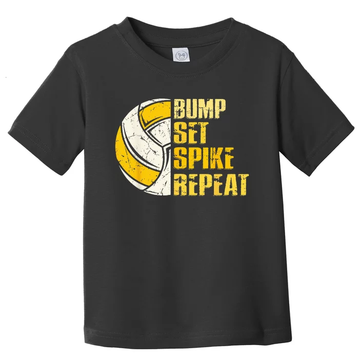 Bump Set Spike Repeat Volleyball Funny Toddler T-Shirt