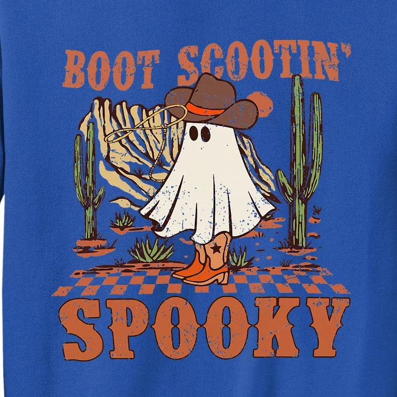 Boot Scootin Spooky Western Halloween Ghost Spooky Season Tall Sweatshirt