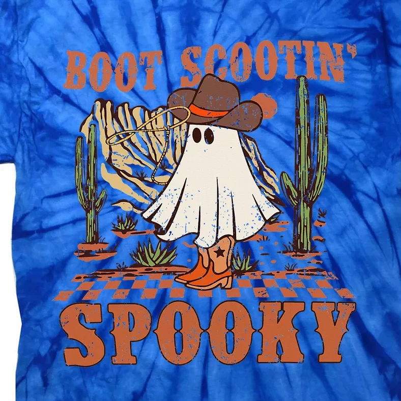 Boot Scootin Spooky Western Halloween Ghost Spooky Season Tie-Dye T-Shirt