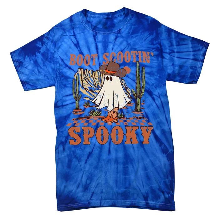 Boot Scootin Spooky Western Halloween Ghost Spooky Season Tie-Dye T-Shirt