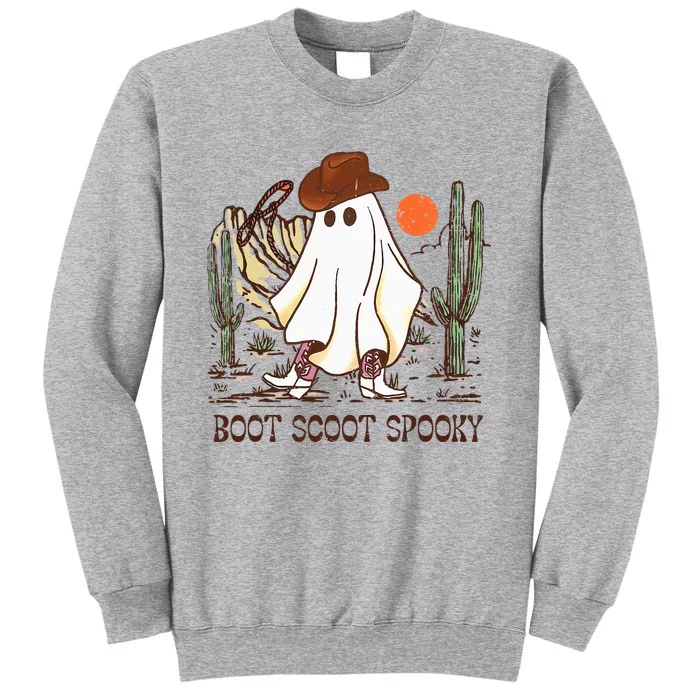 Boot Scoot Spooky Ghost Western Cowboy Ghost Halloween Tall Sweatshirt