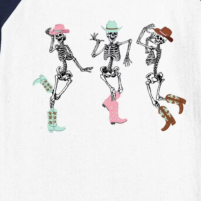 Boot Scootin Skeleton Dancing Halloween Cow Western Meaningful Gift Baseball Sleeve Shirt