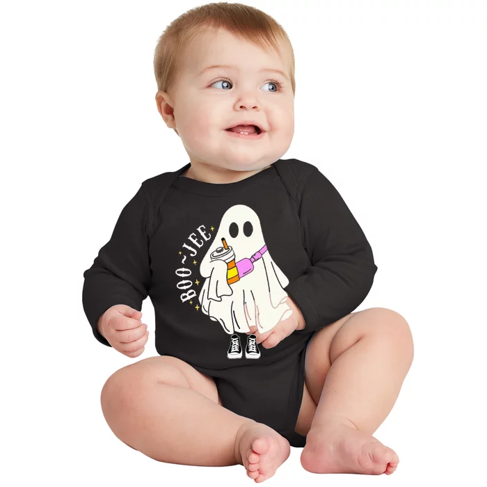 Boojee Spooky Season Funny Ghost Halloween Costume Baby Long Sleeve Bodysuit