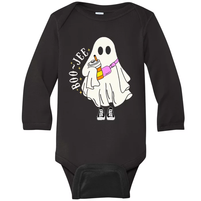 Boojee Spooky Season Funny Ghost Halloween Costume Baby Long Sleeve Bodysuit