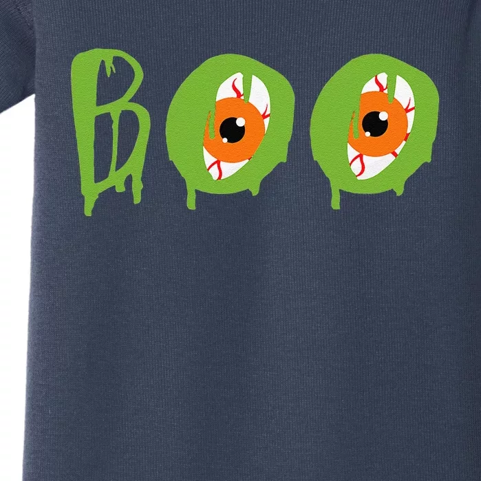 Boo Slime Spooky Eyeballs Scary Halloween Trick Or Treat Baby Bodysuit