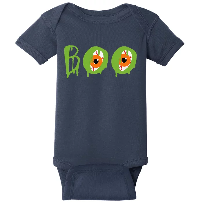 Boo Slime Spooky Eyeballs Scary Halloween Trick Or Treat Baby Bodysuit