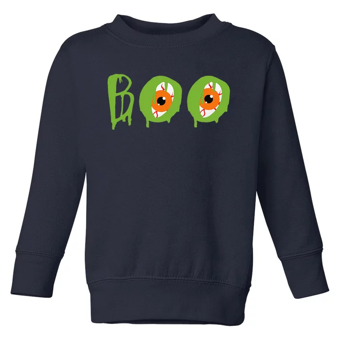 Boo Slime Spooky Eyeballs Scary Halloween Trick Or Treat Toddler Sweatshirt