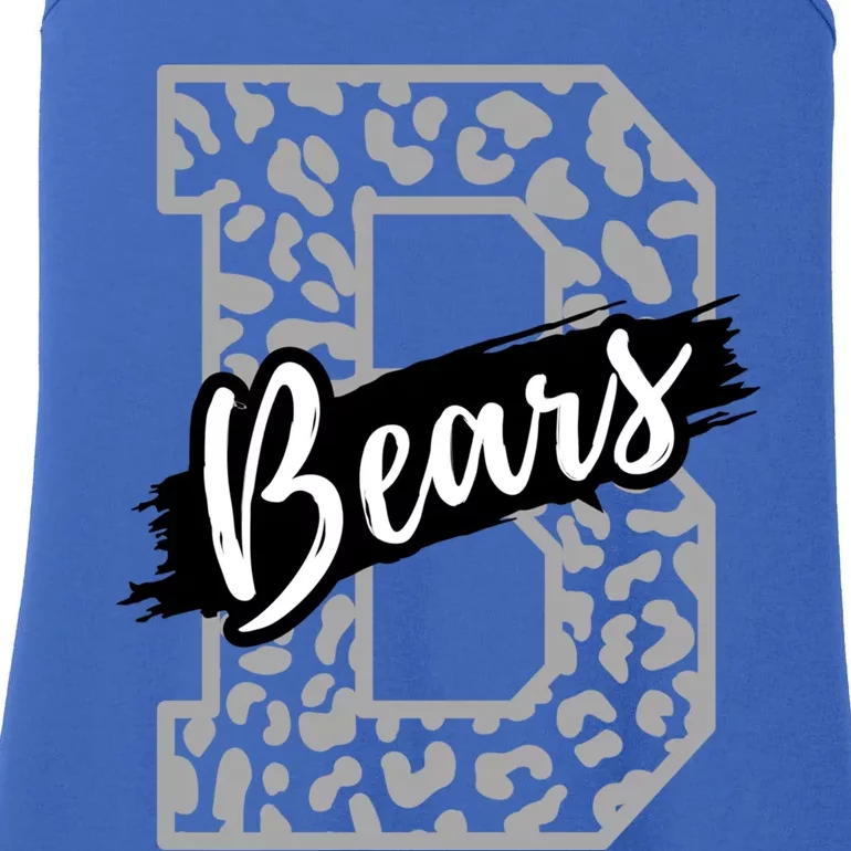 Bears School Sports Fan Team Spirits Mascot Heart Leopard Meaningful Gift Ladies Essential Tank