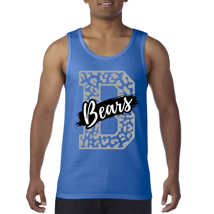 Bears School Sports Fan Team Spirits Mascot Heart Leopard Meaningful Gift Tank Top