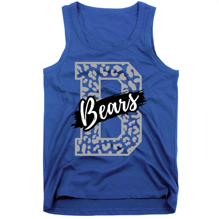 Bears School Sports Fan Team Spirits Mascot Heart Leopard Meaningful Gift Tank Top