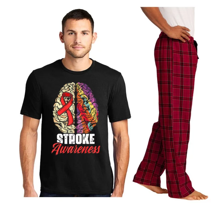 Brain Stroke Survivor Red Ribbon Stroke Awareness Pajama Set